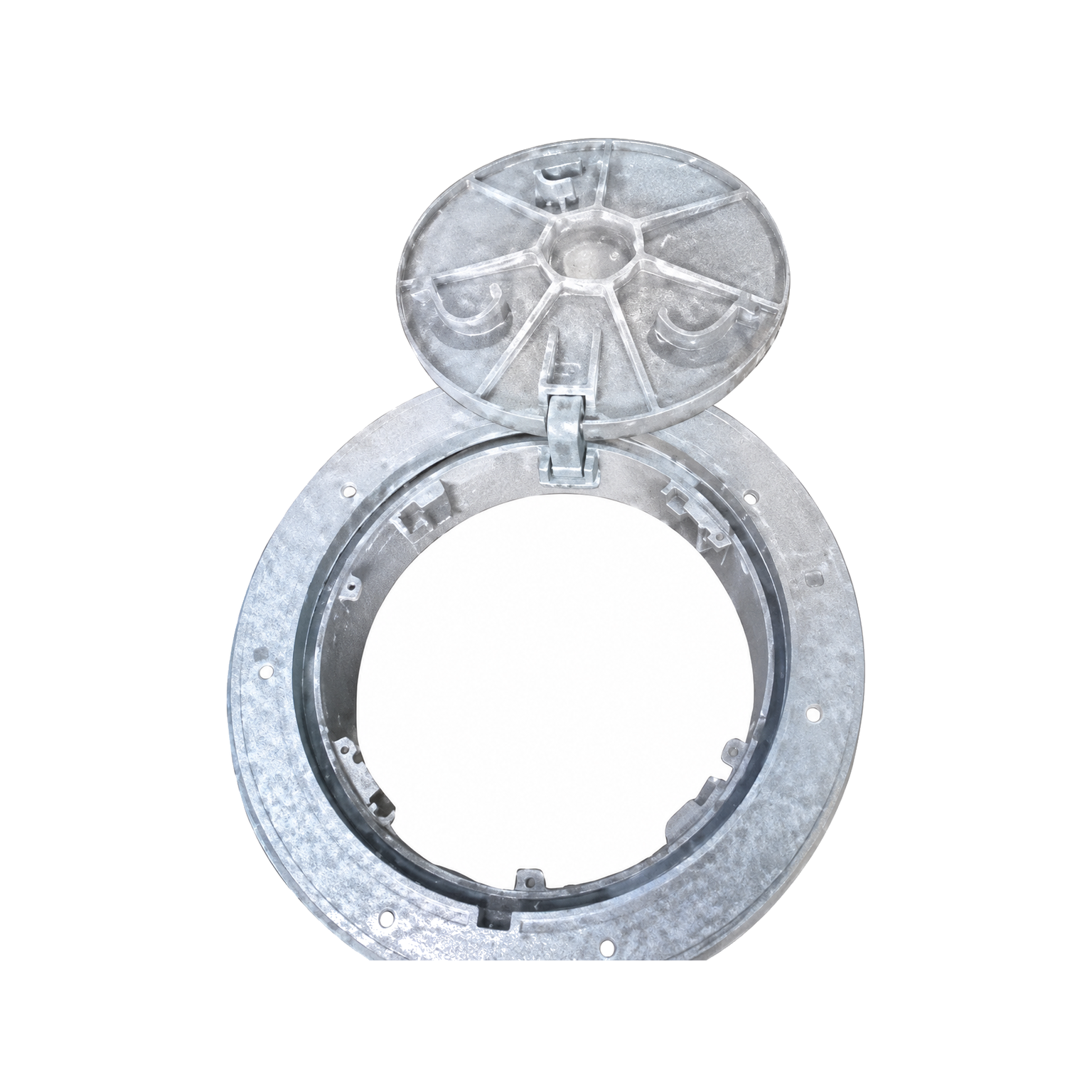 ChenXing SBJ-0401 Cast Iron Manhole Cover white background product image SBJ-0401_铸铁井盖_01