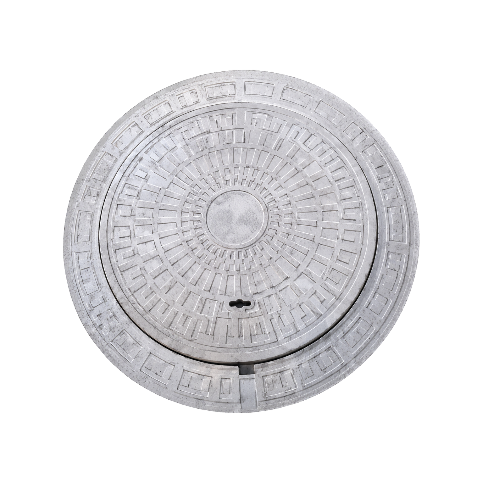 ChenXing SBJ-0401 Cast Iron Manhole Cover white background product image SBJ-0401_铸铁井盖_03