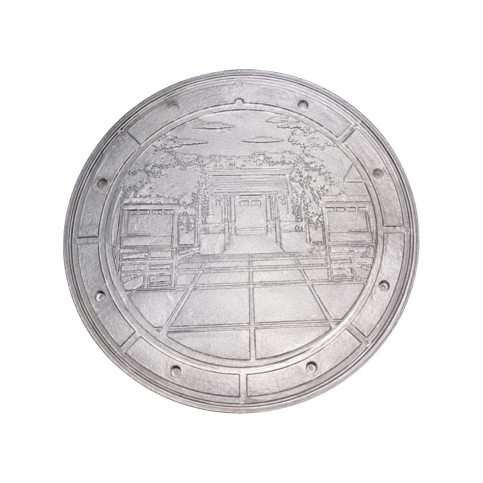 ChenXing SBJ-0401 Cast Iron Manhole Cover white background product image SBJ-0401_铸铁井盖_04